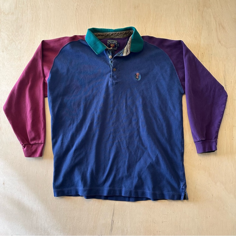 Vintage 90’s Chaps Ralph Lauren Multicolor long sleeve collard Shirt